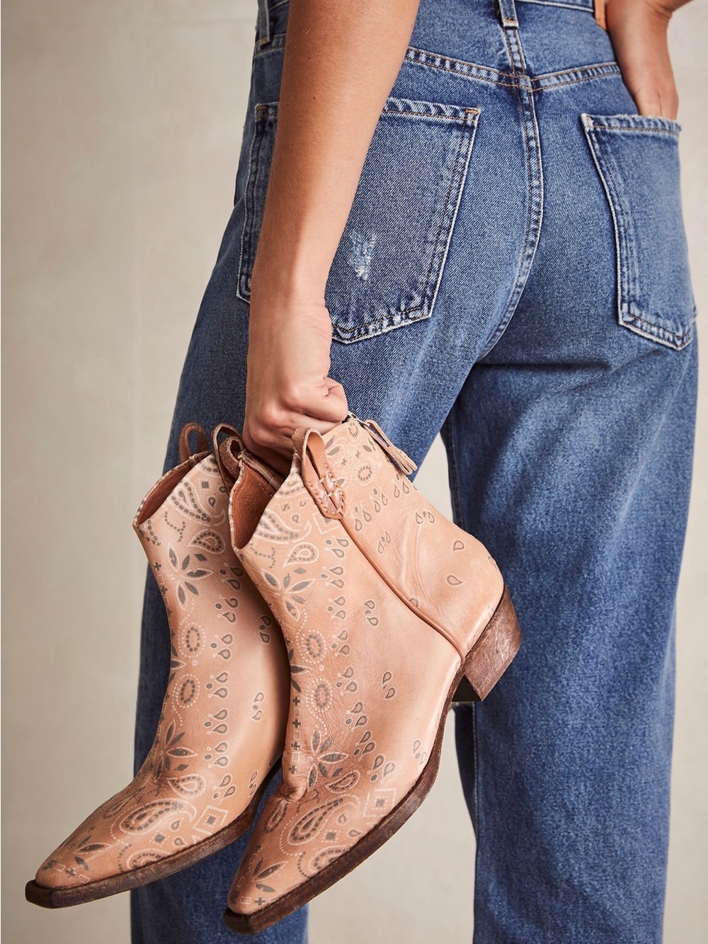 Free People We The Free Wesley Printed Ankle Boots